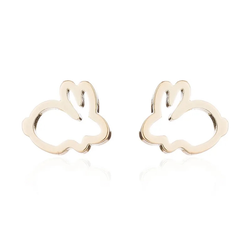 *HOST PICK* Gold Cutout Rabbit Earrings Minimalist Post